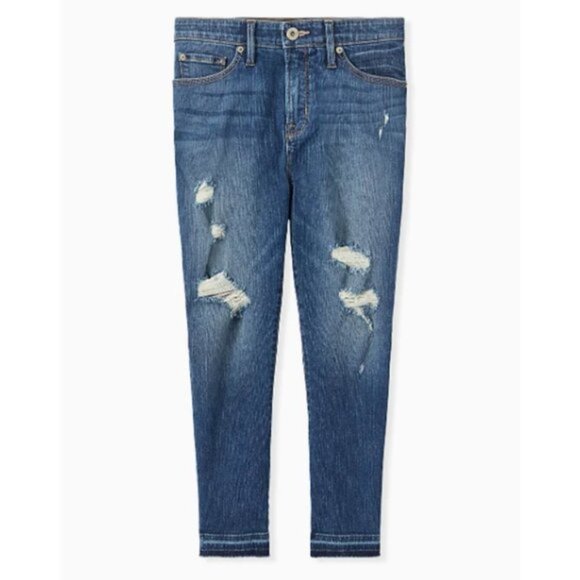 torrid Denim - Torrid Crop Sky High Skinny Premium Stretch High-Rise Jeans Distressed Brighton‎